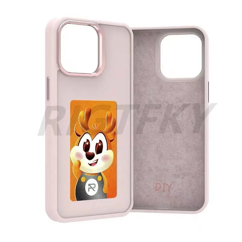 DIY E-Ink Screen NFC Function Phone Case Four Color Display Wireless Transmission 3.7-inch Screen For iphone 11/12/13/14/15/16