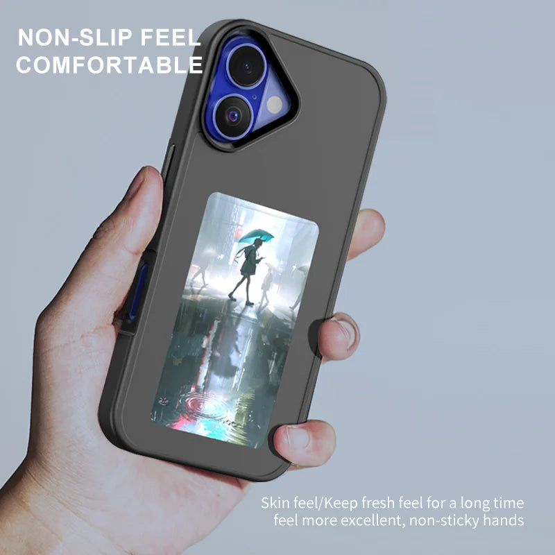 NFC Funda Smart Phone Cover For iphone 17 16 15 14 13 e Pro Max E ink Screen Case NFC Cases with Protector Coque Battery Free