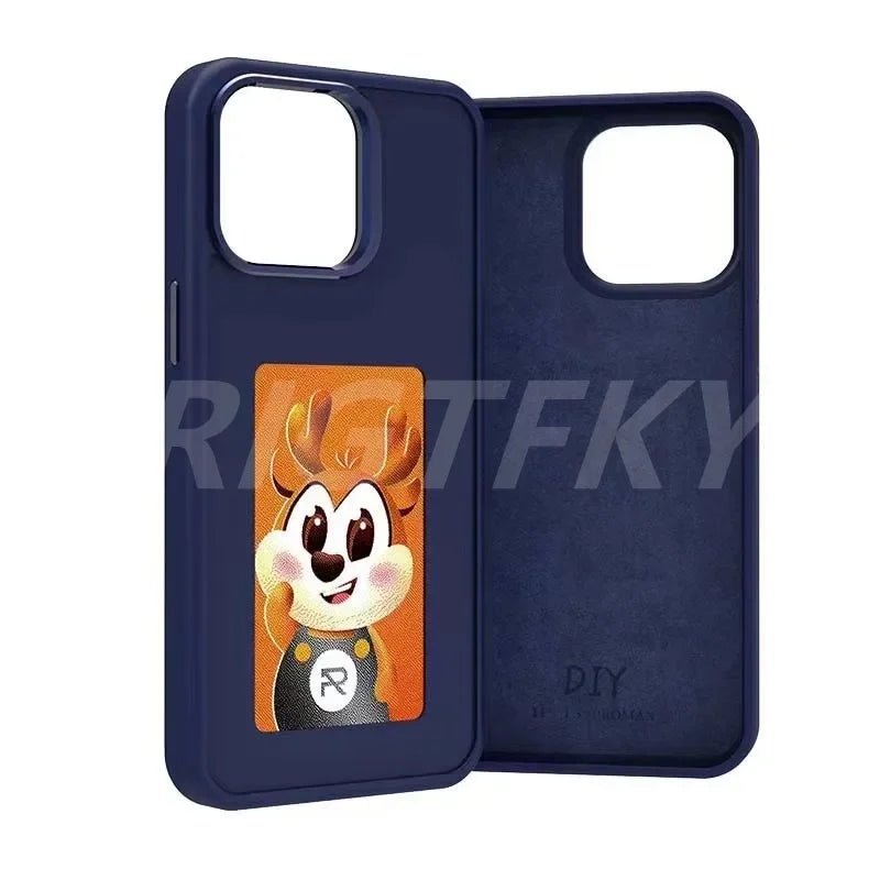 DIY E-Ink Screen NFC Function Phone Case Four Color Display Wireless Transmission 3.7-inch Screen For iphone 11/12/13/14/15/16